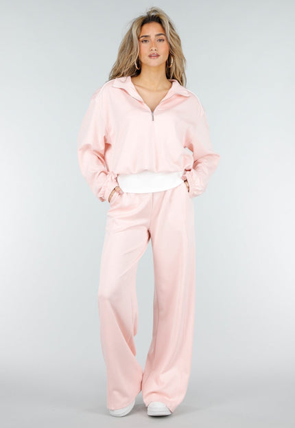 NEW180326 Lichtroze Halve Zip Trui