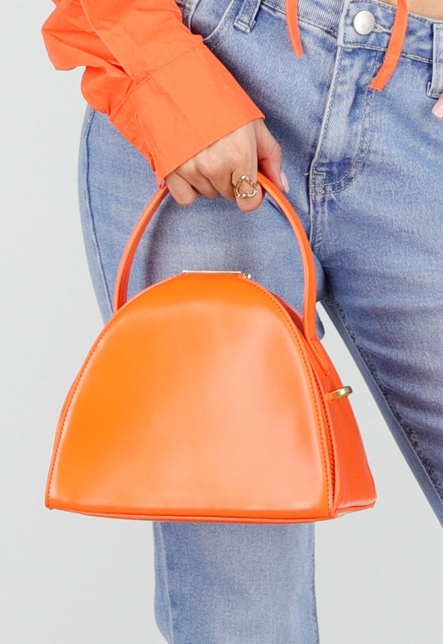 NEW180326 Oranje Halfronde Schoudertas