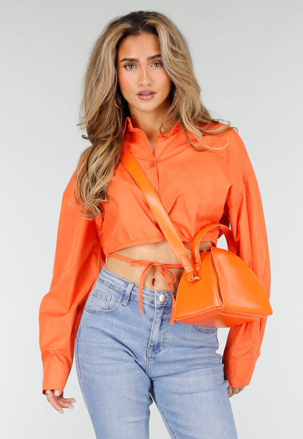 NEW180326 Oranje Halfronde Schoudertas