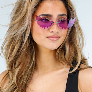 NEW180326 Paarse Randloze Vleermuis Zonnebril