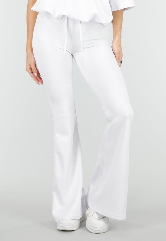 NEW180326 Witte Jogging Flared Broek