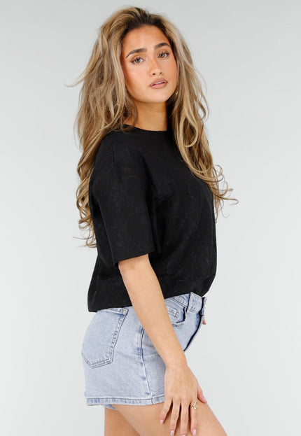 NEW180326 Zwart Kant T-Shirt