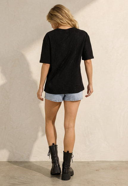 NEW180326 Zwart Kant T-Shirt