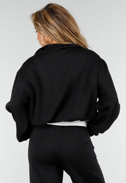 NEW180326 Zwarte Halve Zip Trui