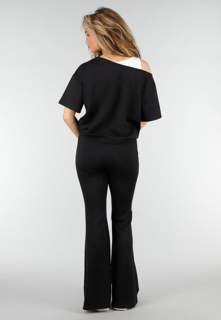 NEW180326 Zwarte Jogging Flared Broek