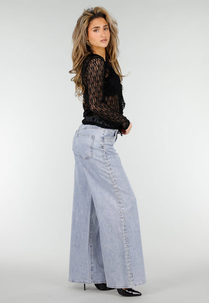 NEW180326 Zwarte Kanten Blouse Top