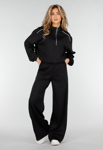 NEW180326 Zwarte Wide Leg Joggingbroek