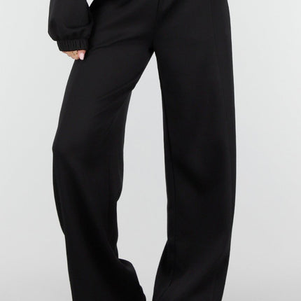 NEW180326 Zwarte Wide Leg Joggingbroek