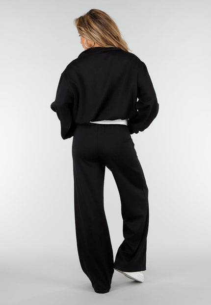 NEW180326 Zwarte Wide Leg Joggingbroek