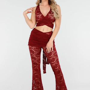 NEW180625 Bordeauxrode Kanten 2-Piece