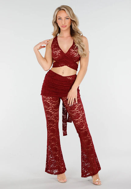 NEW180625 Bordeauxrode Kanten 2-Piece