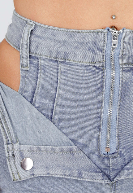 NEW180625 Denim Set met Bustier en Cut-Outs