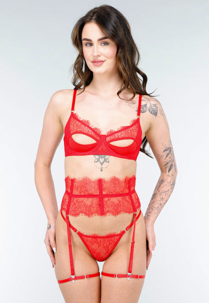 NEW180625 Rode Lingerieset met Kant