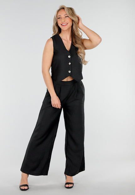 SALESELECTIE Zwarte Linnenlook 2-Piece Set
