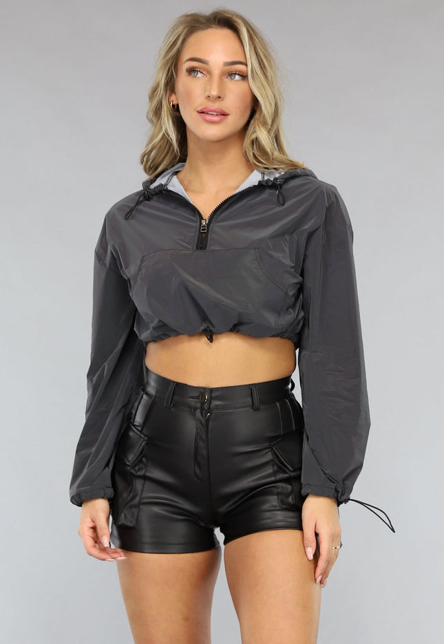 NEW1807 Reflecterend Cropped Windjack