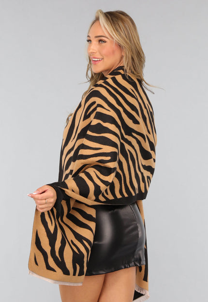NEW1809 Grote Camel Zebra Print Sjaal