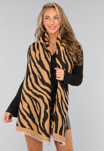 NEW1809 Grote Camel Zebra Print Sjaal
