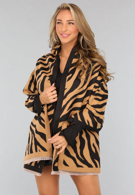 NEW1809 Grote Camel Zebra Print Sjaal