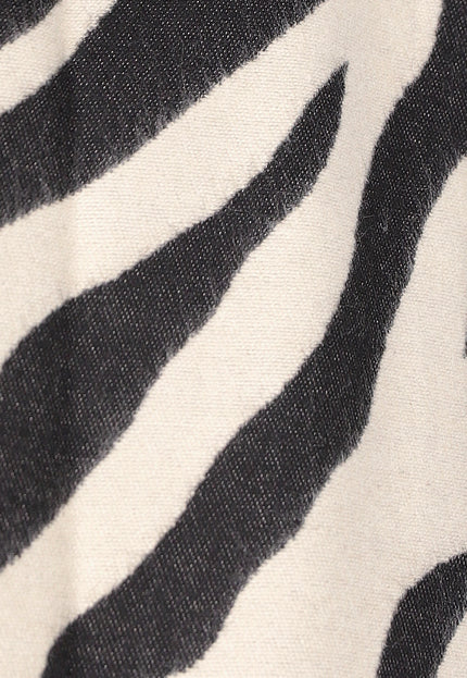NEW1809 Grote Omslagdoek met Zebra Print in Beige
