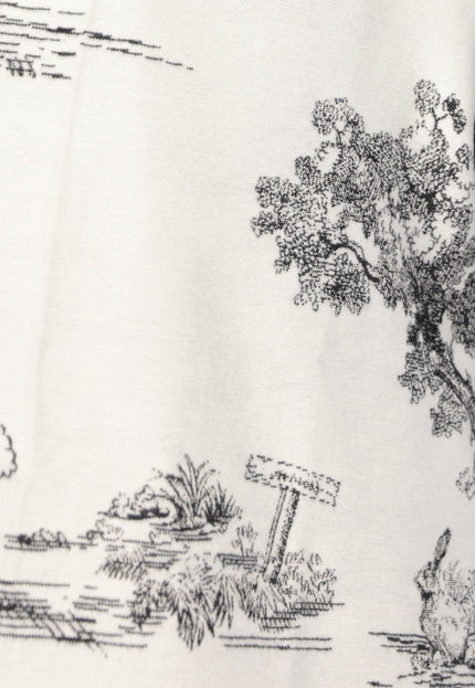 NEW1809 Omslagdoek met Print in Zwart