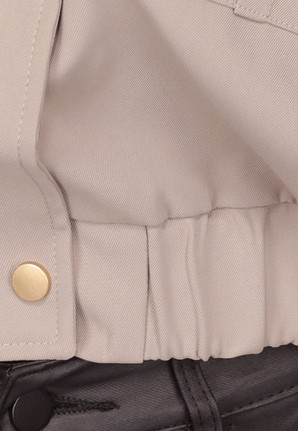 OP=OP.08.S Taupe Cargo Jasje met Drukknoopjes