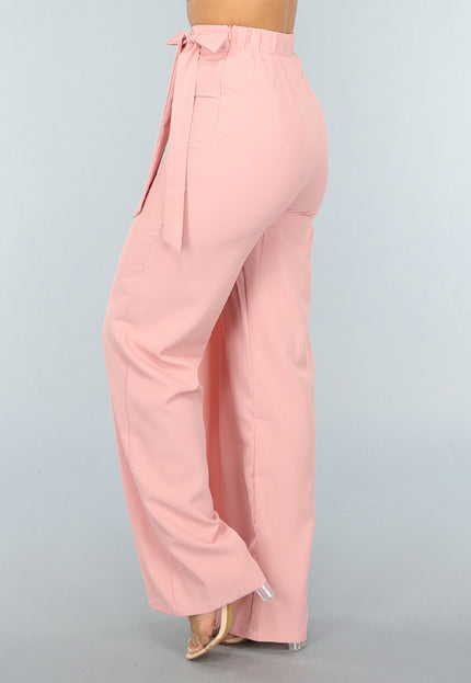 OP=OP.49.S Wide Leg Pantalon met Overslag in Oudroze