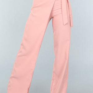 OP=OP.49.S Wide Leg Pantalon met Overslag in Oudroze