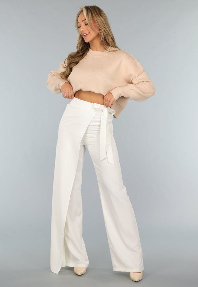 OP=OP.49.S Witte Pantalon met Overslag