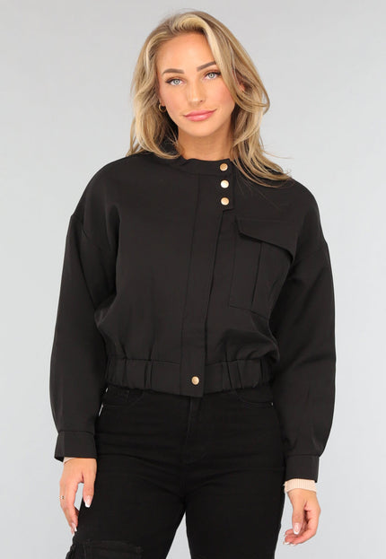 OP=OP.08.S Zwart Bomberjasje met Zak
