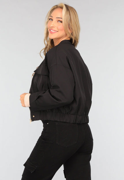 OP=OP.08.S Zwart Bomberjasje met Zak