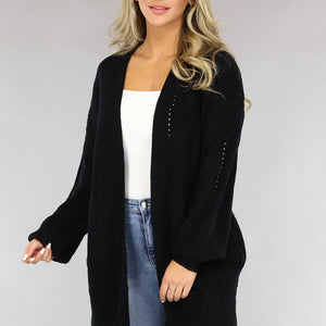 NEW1810 Basic Zwart Gebreid Vest