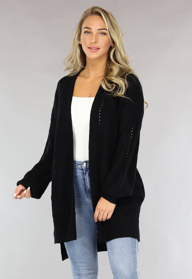 NEW1810 Basic Zwart Gebreid Vest