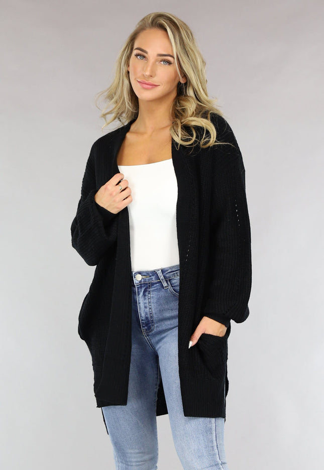 NEW1810 Basic Zwart Gebreid Vest