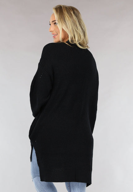 NEW1810 Basic Zwart Gebreid Vest