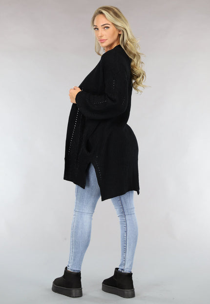 NEW1810 Basic Zwart Gebreid Vest