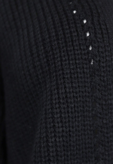 NEW1810 Basic Zwart Gebreid Vest