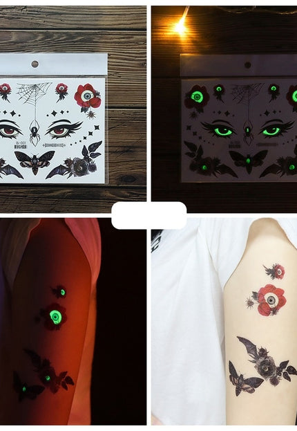NEW1810 Glow In The Dark Tijdelijke Halloween Tattoo Set