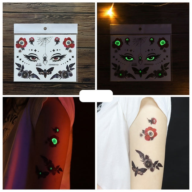 NEW1810 Glow In The Dark Tijdelijke Halloween Tattoo Set