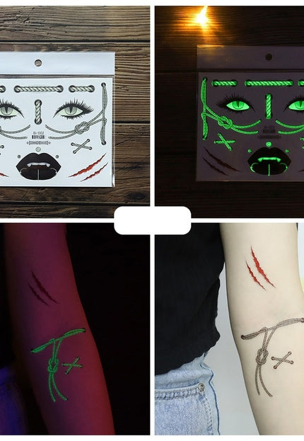 NEW1810 Glow In The Dark Tijdelijke Halloween Tattoo Set