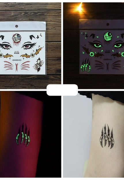 NEW1810 Glow In The Dark Tijdelijke Halloween Tattoo Set