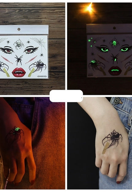 NEW1810 Glow In The Dark Tijdelijke Halloween Tattoo Set