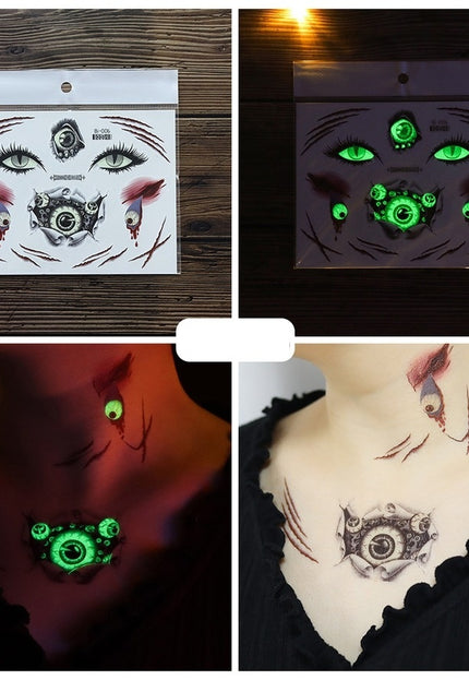 NEW1810 Glow In The Dark Tijdelijke Halloween Tattoo Set