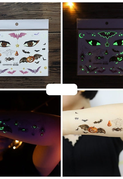 NEW1810 Glow In The Dark Tijdelijke Spooky Tattoo Set