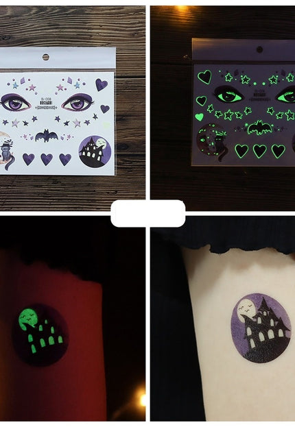 NEW1810 Glow In The Dark Tijdelijke Spooky Tattoo Set