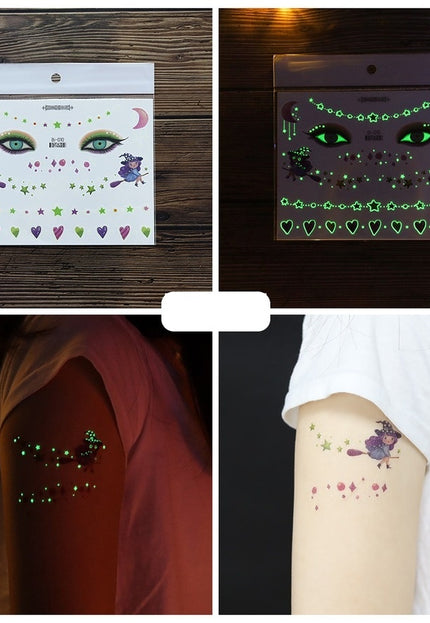 NEW1810 Glow In The Dark Tijdelijke Spooky Tattoo Set