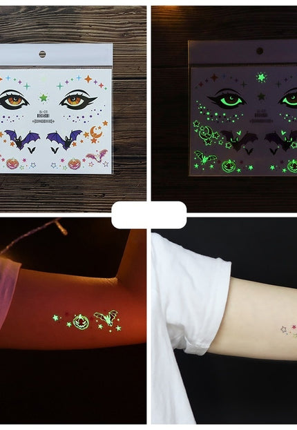 NEW1810 Glow In The Dark Tijdelijke Spooky Tattoo Set