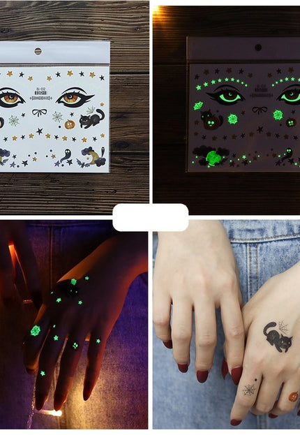NEW1810 Glow In The Dark Tijdelijke Spooky Tattoo Set