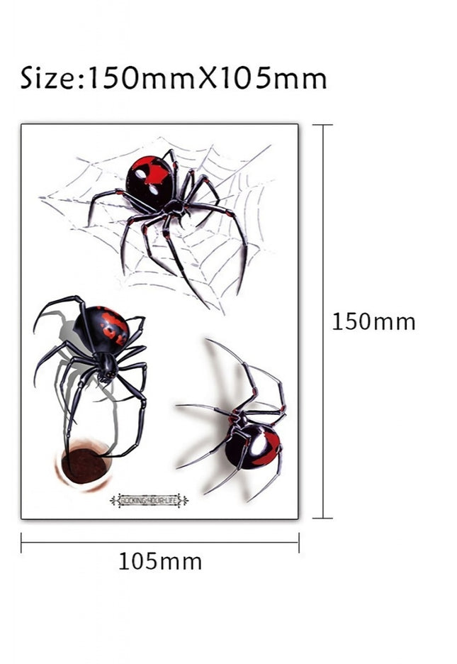 NEW1810 Griezelige Tijdelijke Tattoo van Spinnen