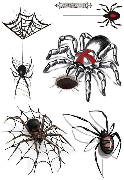 NEW1810 Griezelige Tijdelijke Tattoo van Spinnen