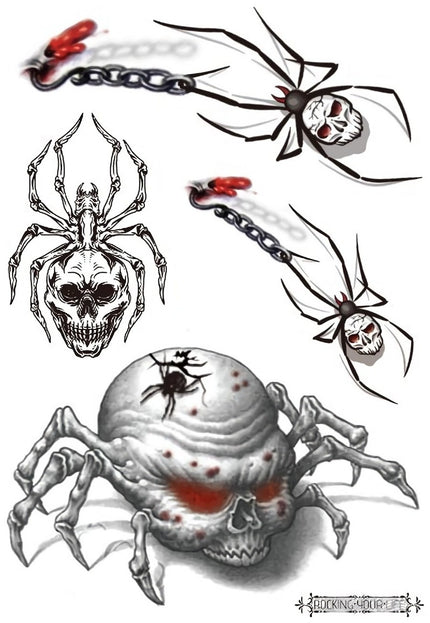 NEW1810 Griezelige Tijdelijke Tattoo van Spinnen